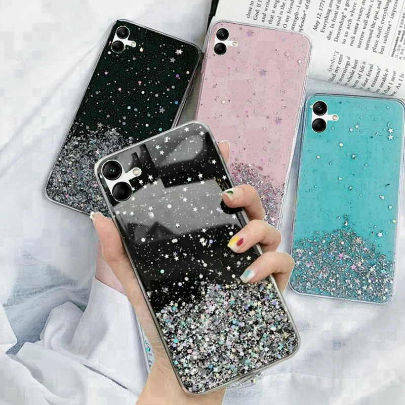 Luxury Bling Glitter Phone Case for SAMSUNG Galaxy A06 A065F A065F/DS A065M A065M/DS Soft Case Full Cove For SAMSUNG A06 cases