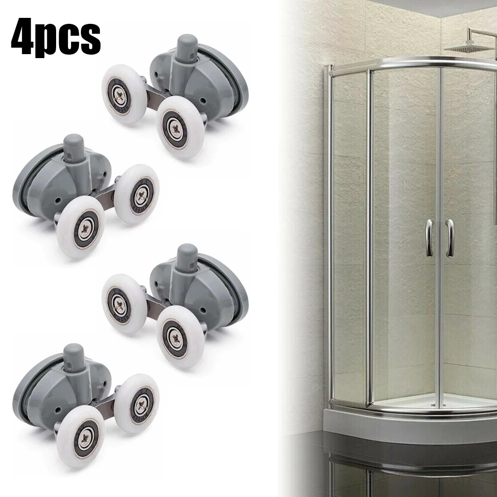 عجلات بكرات علوية وسفلية استبدال أجزاء استبدال باب الدش التوأم 19/23/25/27 مللي متر 4 قطعة 6 مللي متر اكسسوارات الحمام #6