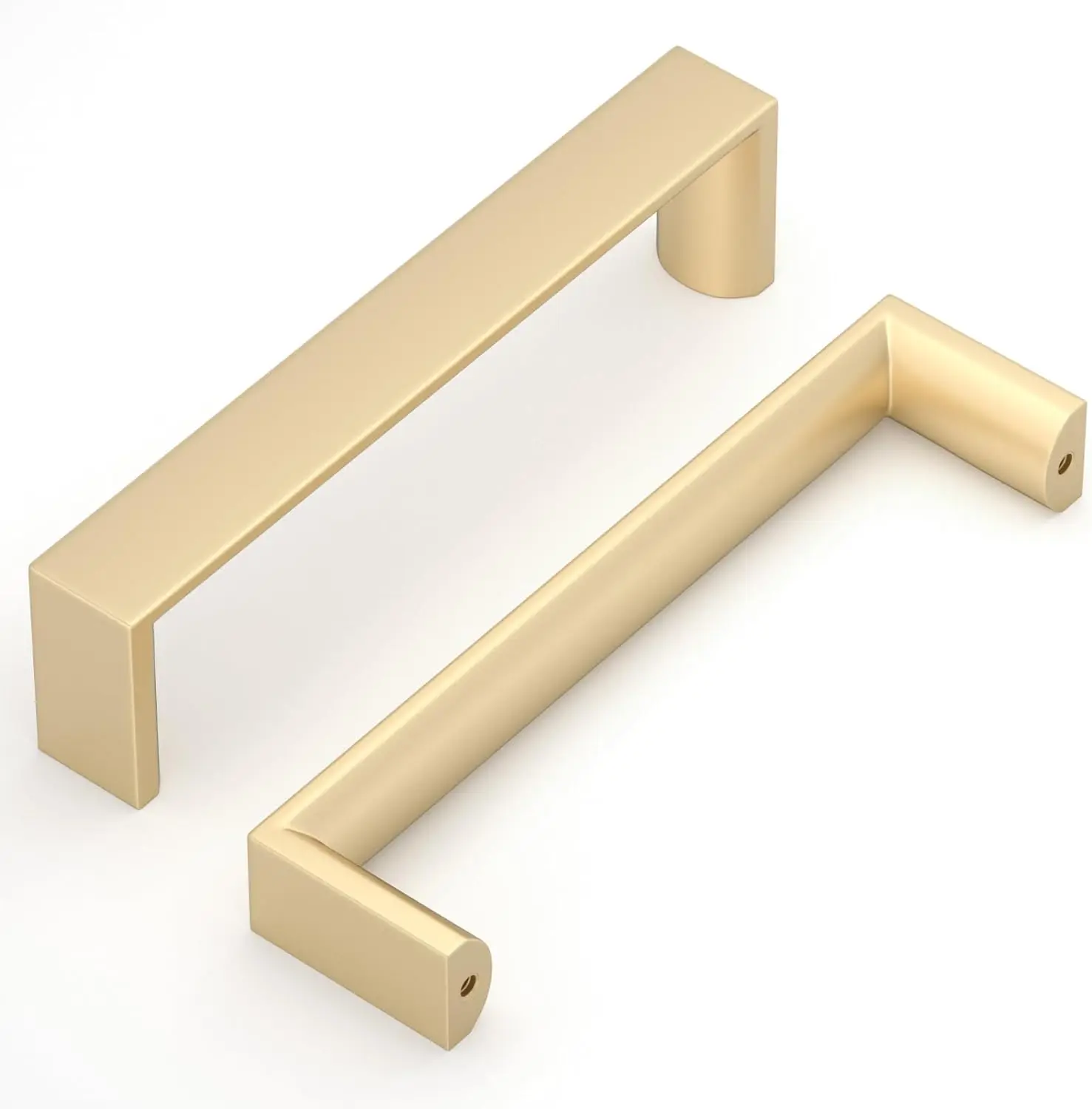 Brushed Brass Cabinet Pulls 5 inch Cabinet Handles Square Kitchen Cabinet Pulls Drawer Handles for Dresser Cupboard Living Room