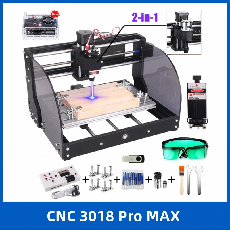 

20W CNC 3018 Pro Max Laser Engraver GRBL DIY 3Axis PBC Milling Laser Engraving Machine Wood Router Upgraded 3018Pro With Offline