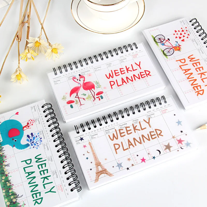 Korean Stationery Cute Notebook Portable Agenda Diary Weekly Monthly Planner Student Organizer Schedule School Supplies Kawaii