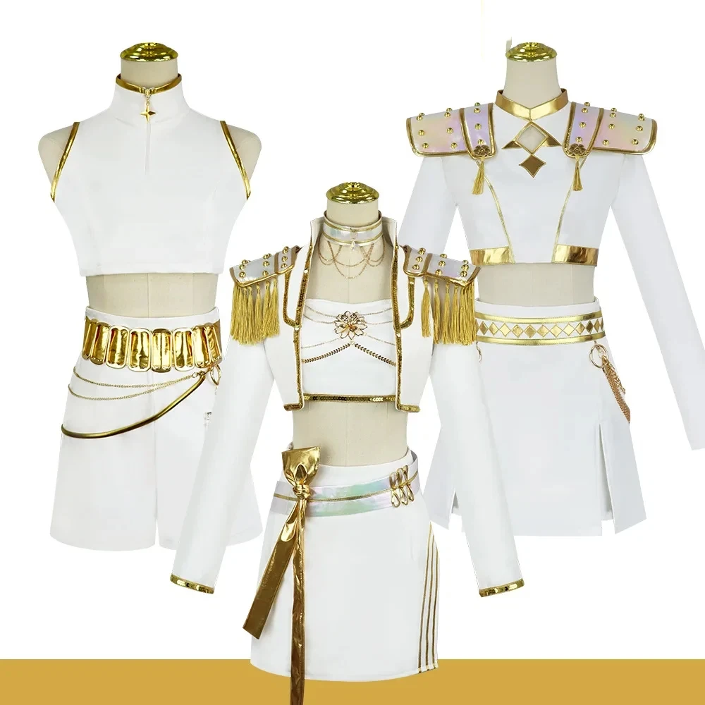 

2026 Halloween Zoey Huntrix WHAT IT SOUNDS LIKE Stage Rumi Mira Uniform Movie Kpop Demon Hunters Cosplay White Korea Idol