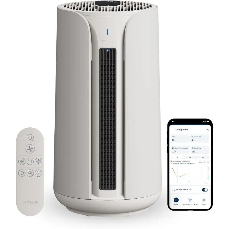 BLUEAIR ComfortPure Most Powerful 3-in-1 Air Purifier: Cooling, Heating, Purifying –HEPASilent Cleaner Covers 840 sqft in 60 Min