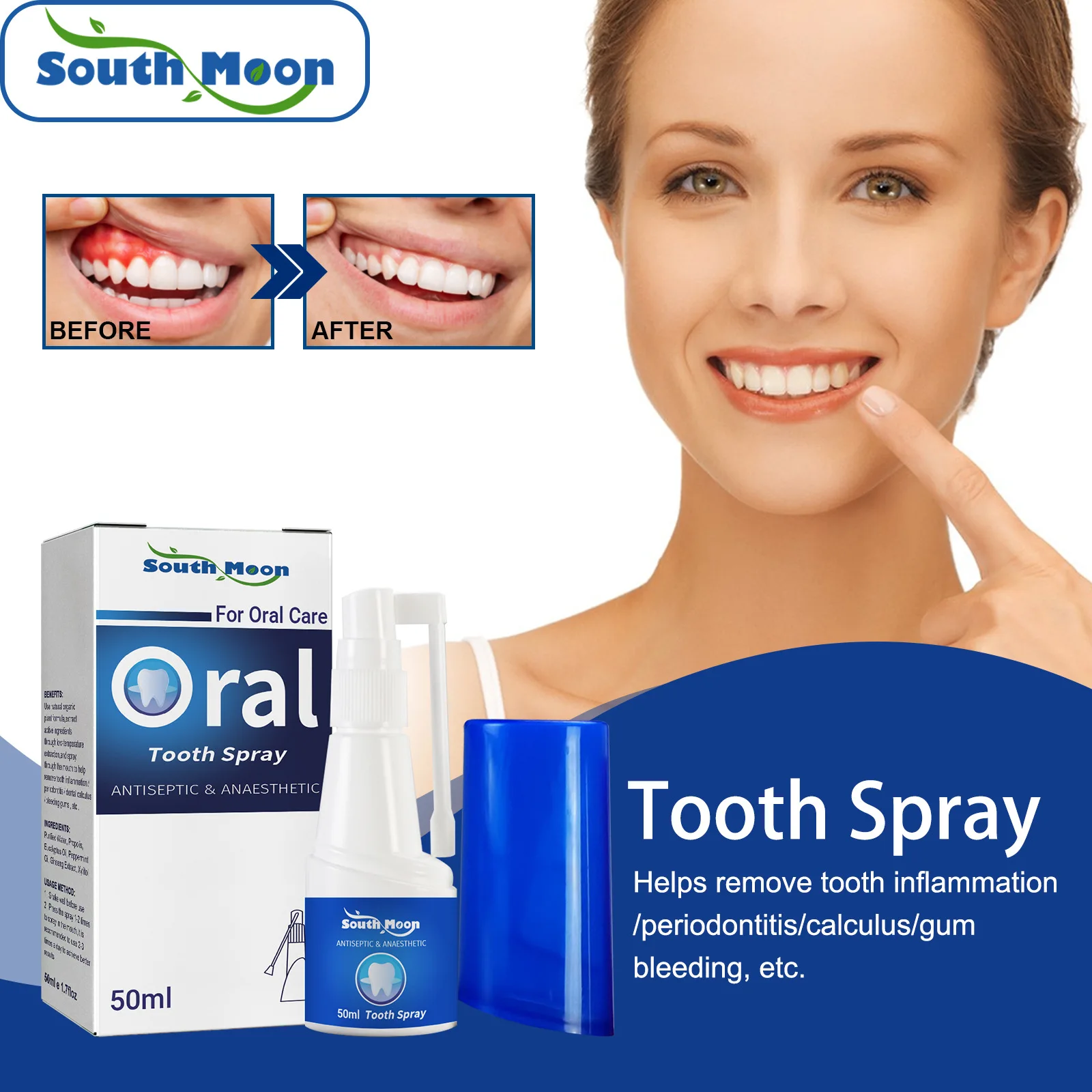 

South Moon Tooth Whitening Strips for Brighter Smiles, Easy and Fast Application