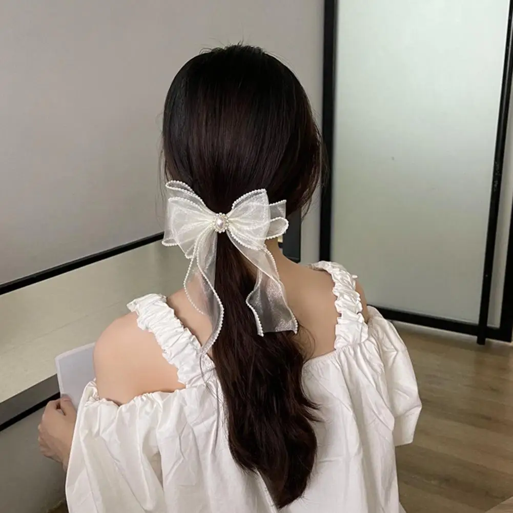 Ponytail Hair Clip Attractive Multi-layered Big Bow-knot Decor Hair Clip Decorative with Spring Hair Barrette