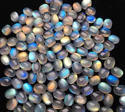 Wholesale10pcs/pack Rainbow Labradorite Cabochon 5x7mm 6x8mm 7x9mm 8x10mm Oval Gemstone Cabochon Ring Face For Jewelry DIY