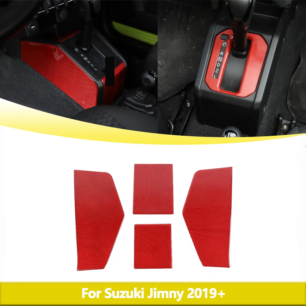 Car Gear Shift Side Panel Decoration Cover for Suzuki Jimny 2019-2021 2022 2023 Soft ABS Stickers Interior Accessories 4Pcs