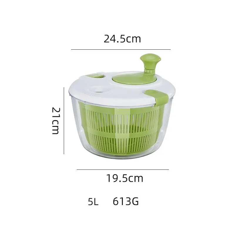 Efficient Vegetable Spinner with Rotating Inner Basket and Drain Holes Aligned for Optimal Water Flow During Cycles