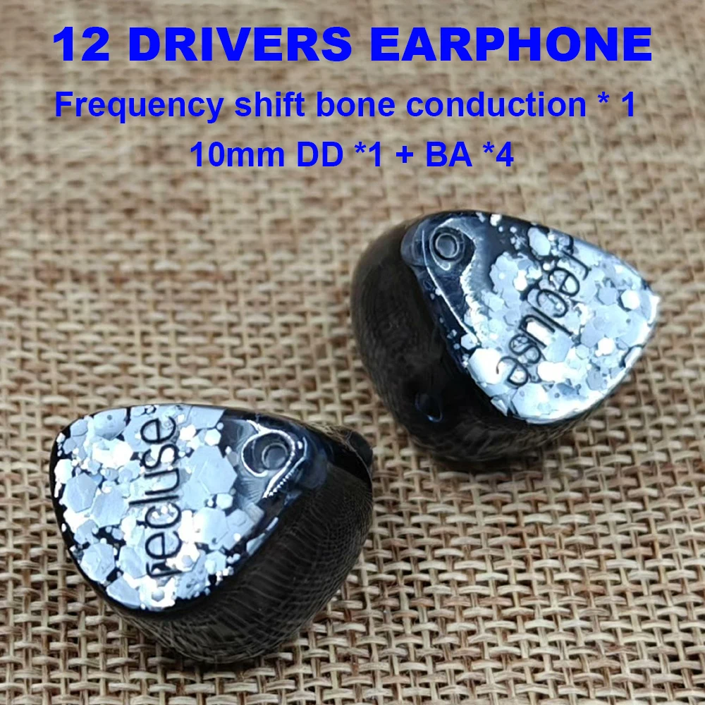 

HiFi in-ear Monitors Headphone IEM 12 Drivers Earphones Frequency Shift Bone Conduction Earbuds 0.78mm Detachable Cable Ear Buds