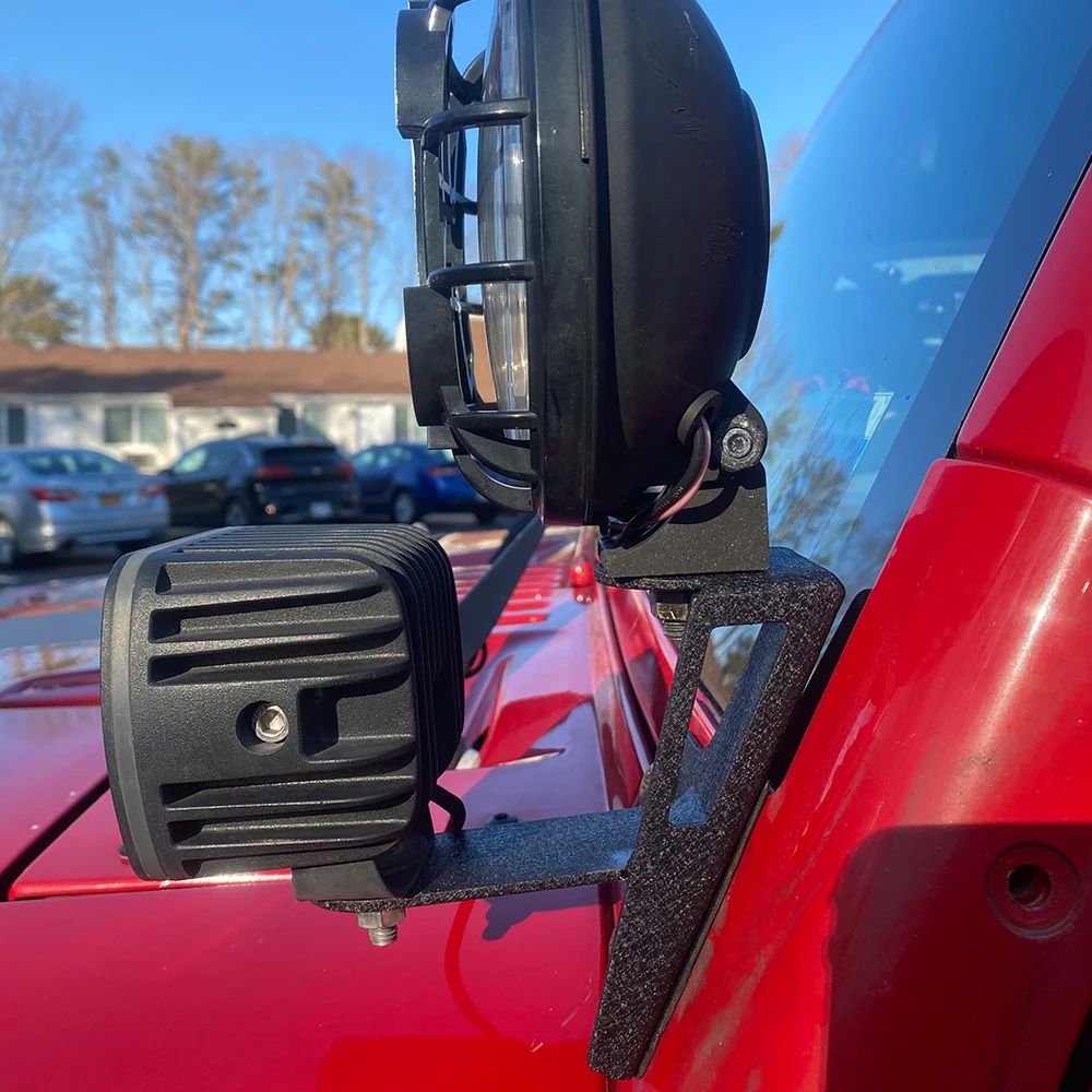 Windschutzscheibe Scharnier A-Säule Led Work Bar Pods Fahrlicht Halterung Halterung für Jeep Wrangler JK 2007-2017 – Detail 2
