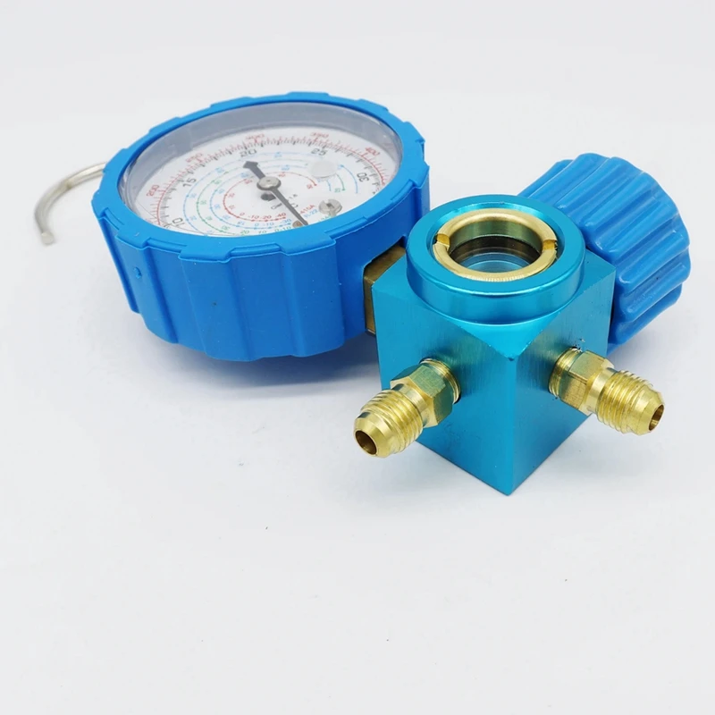 Manifold Gauge - Air Condition Manifold Gauge Manometer Valve With Visual Mirror For R410A R22