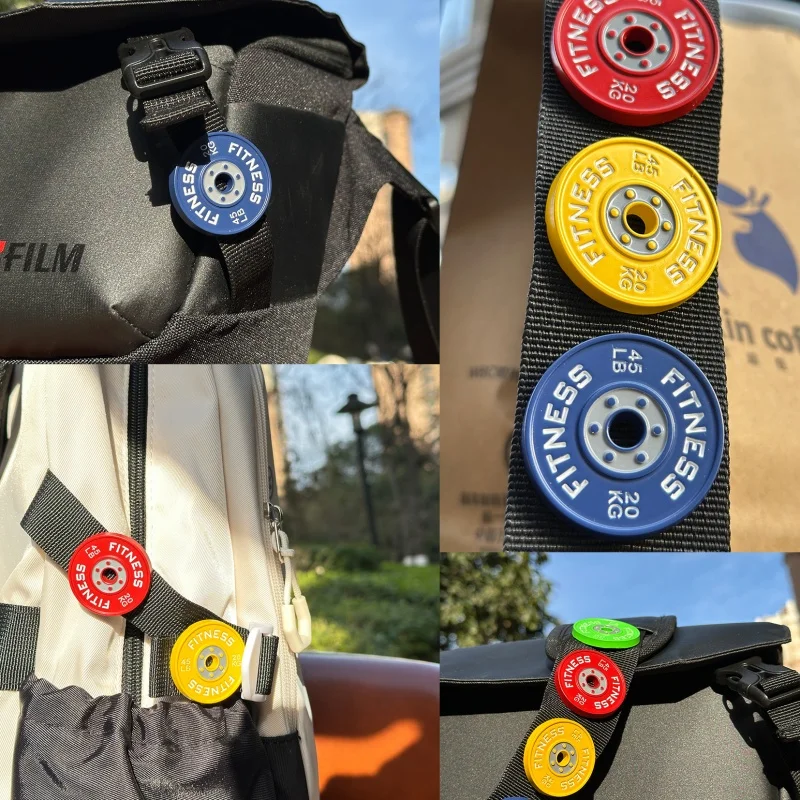 Creative Barbell Plate Brooch-Fashion DIY 3.5CM Metal Fitness Exercise Chest Pin Suitable for Hat Clothes Backpack Patches