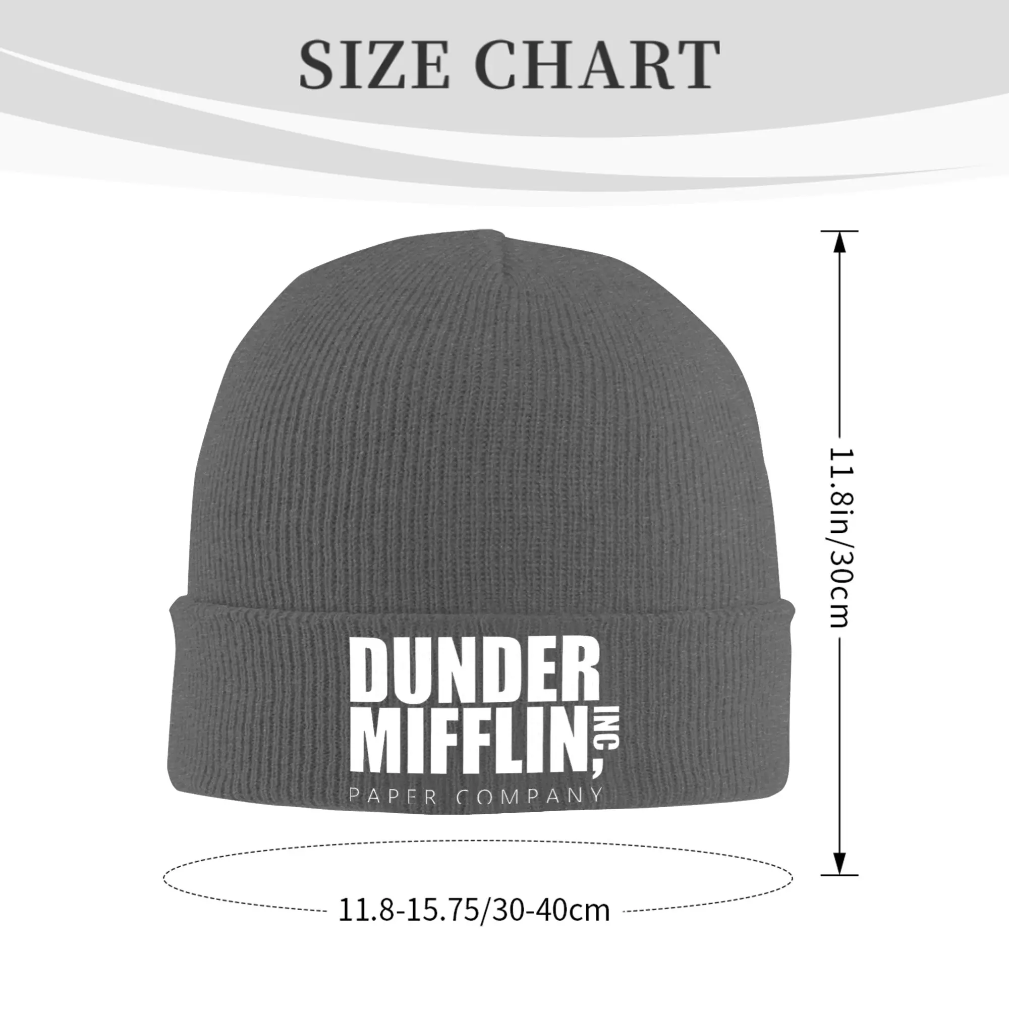 Dunder Mifflin Logo Knitted Hat Beanies Winter Hats Warm Unisex  Street The Office TV Show Cap Men Women Gift,