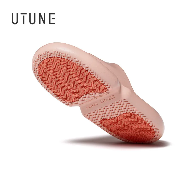 UTUNE Summer Women Slippers Outdoor Platform Anti-slip Patch Beach Men Soft Indoor Slides Sandals High Quality Bathroom Shoes