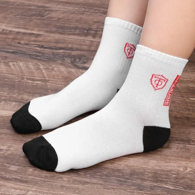 New Autumn and Spring Men's Sports Socks Casual Color Matching Thick Warm Breathable High Quality Socks 5 Pairs EU 38-43