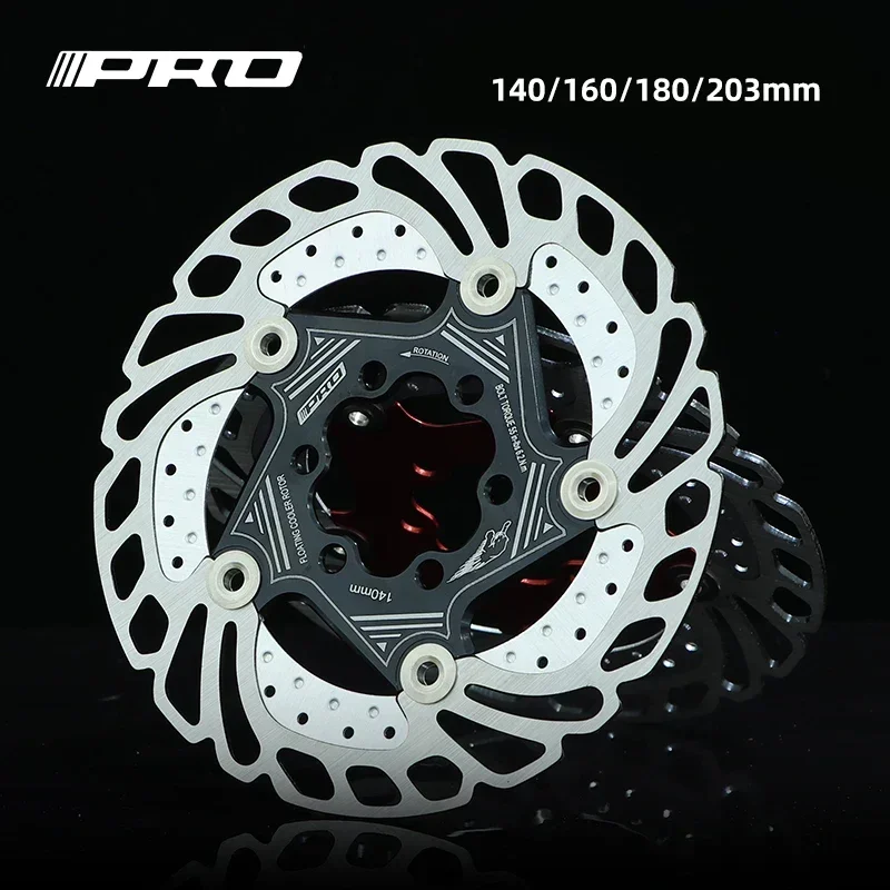 IIIPRO Bicycle 6-pin disc black red brake rotor Cooling Floating 140/160/180/203mm for Road and Mountain Bike Disc Brake Rotor