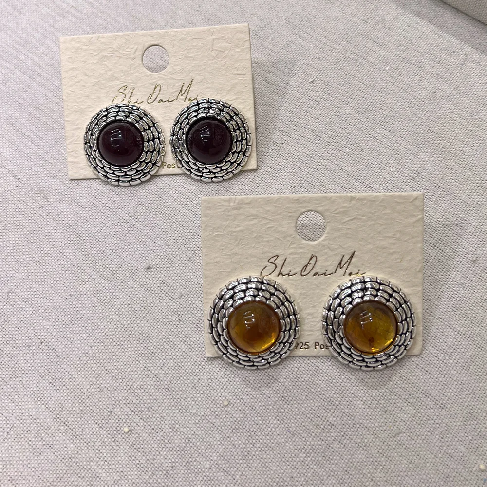

European And American Antique, Blacked Out, Retro, Simple And Versatile Earrings, Daily Earrings