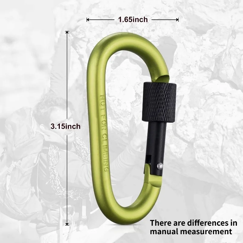 Neu! Hochwertige Karabinerhaken mit Schraubverschluss, 10er-Pack Karabinerhaken für Wanderungen mit 7,5 mm Durchmesser Aluminiumstab – Detail 3