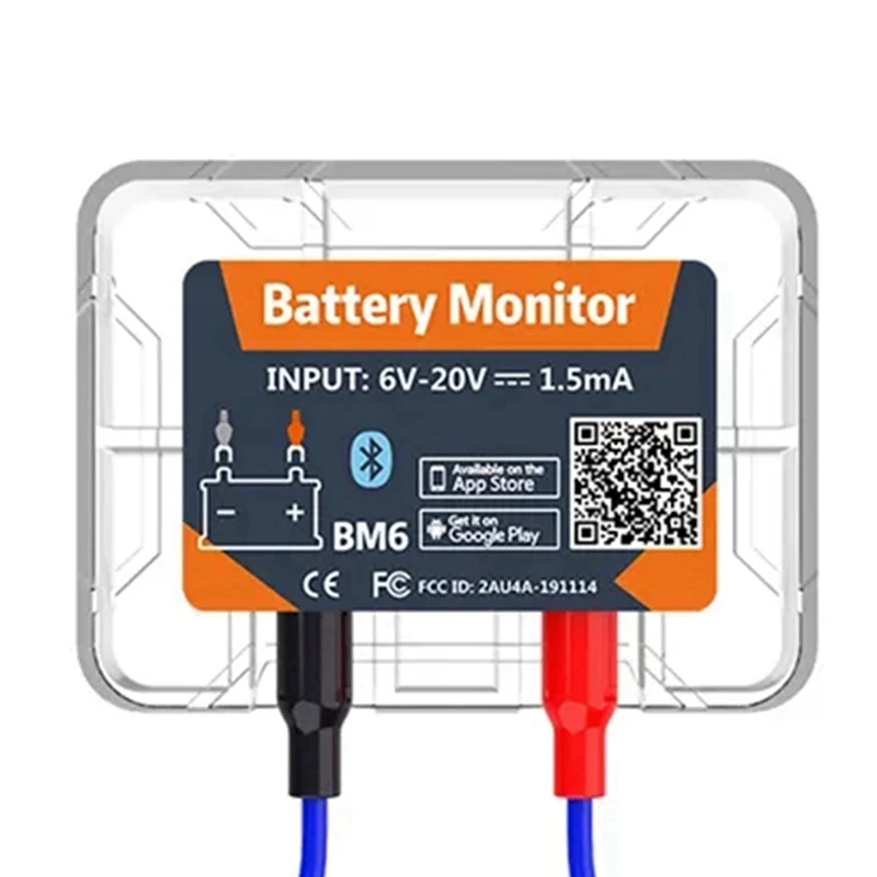 4X Wireless Bluetooth 12V Battery Monitory BM6 With Car Battery Health Check APP Monitoring Battery Tester