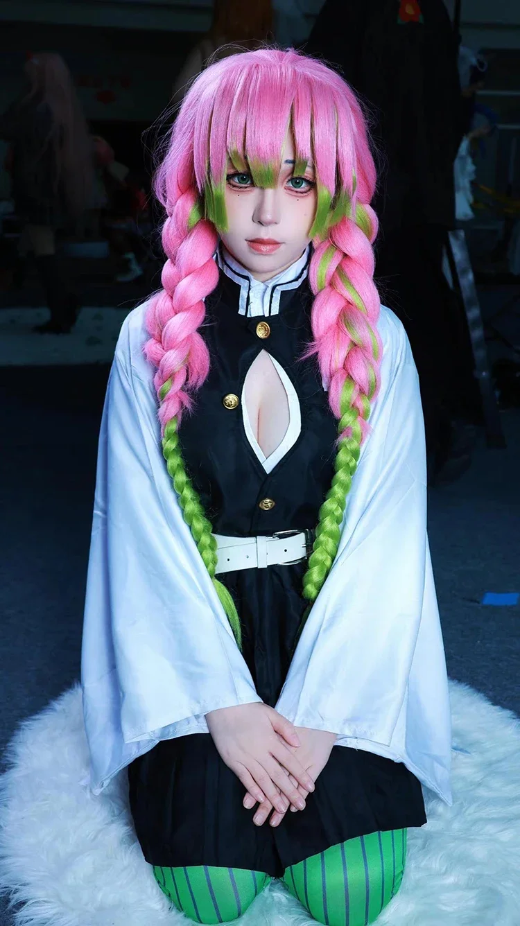 أزياء أنيمي كانروجي ميتسوري التأثيرية كيميتسو نو يابا لعبة شيطان القاتل مجموعة كاملة شعر مستعار للأطفال البالغين زي كيمونو للحفلات النسائية