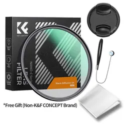 K&F Concept 1/2 1/1 1/4 1/8 Black Mist Diffusion Lens Filter 67 72 77 82 mm Blcak Mist Filtro 49mm 52mm 58mm 62mm 67mm 77mm 82mm