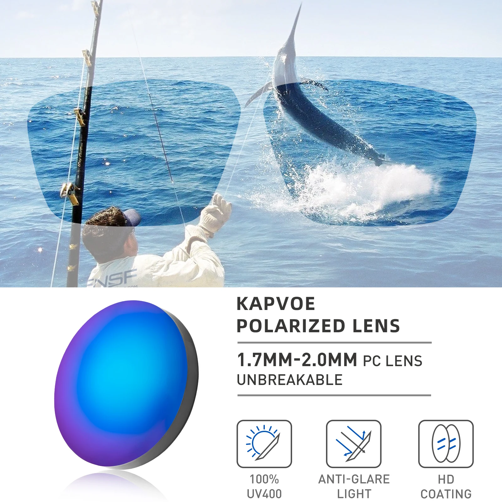 KAPVOE Lunettes De Cyclisme Polarisées UV400 - Sport Vélo Course Running Baseball K182 Homme Femme