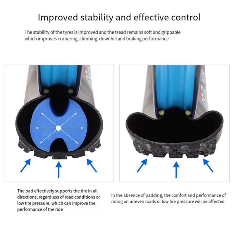 Bike Tubeless Tire Insert Bicycle Tyre Air Rim Liner Tube Protector Puncture Proof Vibration Dampening Durable Easy Install