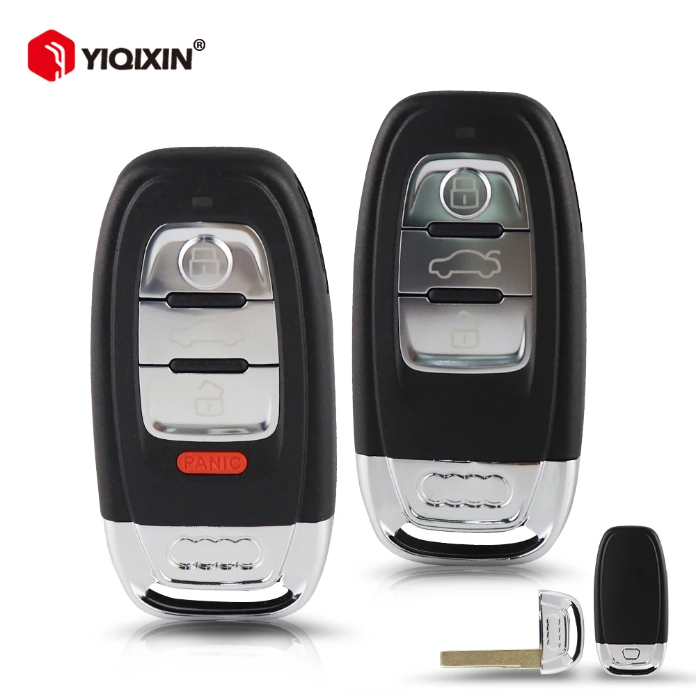 

YIQIXIN 3/4 Button For Audi A4l A3 A4 A5 A6 A8 Remote Car Key Shell Case Cover Smart Key Uncut Blade