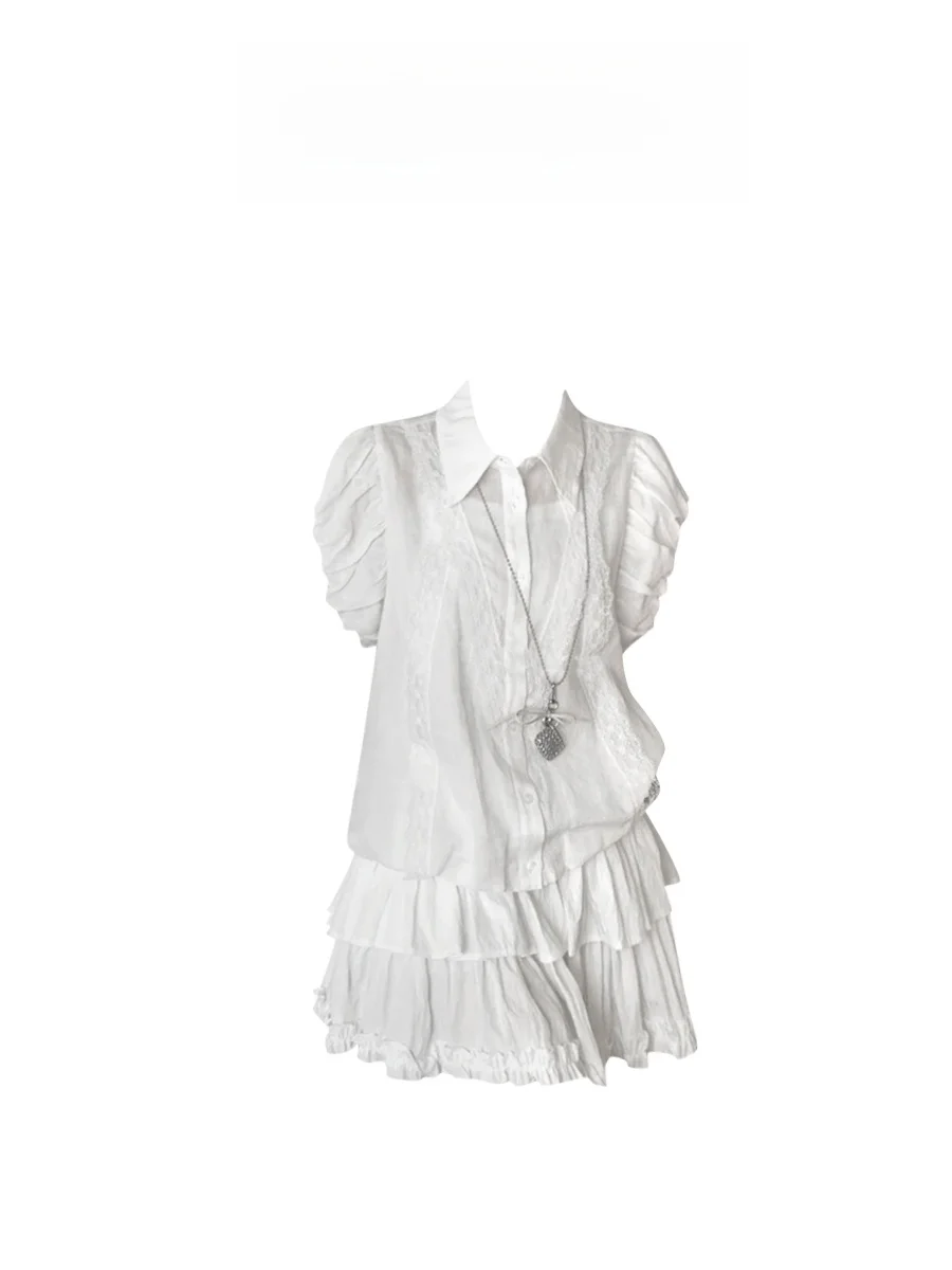

Anti-Aging Korean Style Shirt And Skirt Set for Women Beautiful Unique Fashionable Casual Wear Short Sleeve High Waist