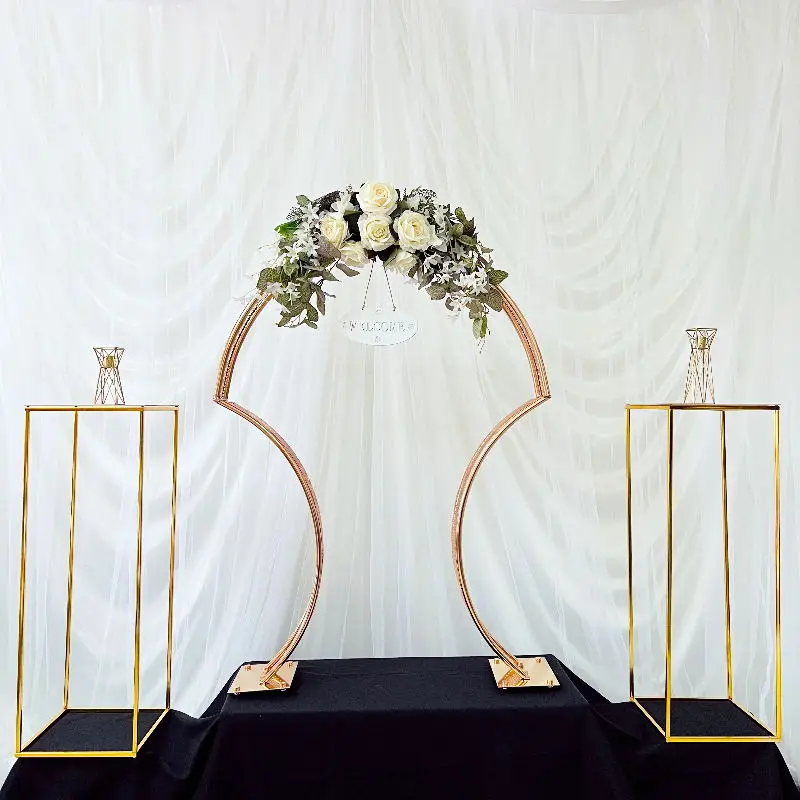 

3pcs Luxury Fashion Engagement Flower Arrange Stand Event Party Backdrops Plinth Arch Wedding Table Floral Candle Centerpieces
