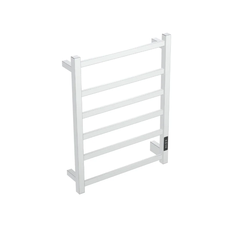 Wall Mounted Electric Heated Towel Rack 304 Stainless Steel Mirror Polished Energy Saving Hotel & Bathroom Use 6 Bars