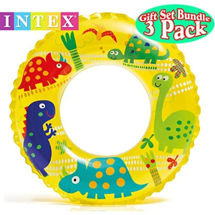 Ocean Reef Transparent Swim Rings Dinosaurs, Mermaid Andbeach Gift Set Bundle-3 Pack