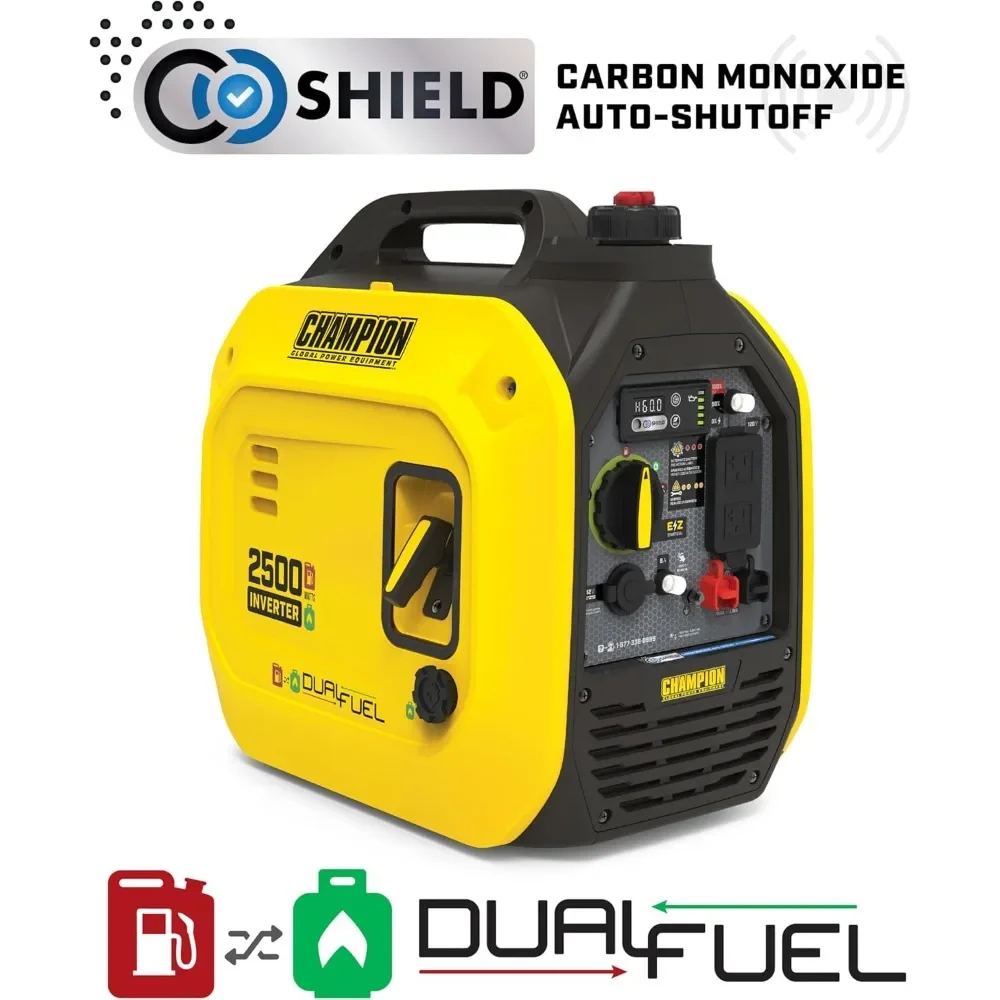 2500-Watt Dual Fuel Portable Inverter Generator with Quiet Technology and CO Shield