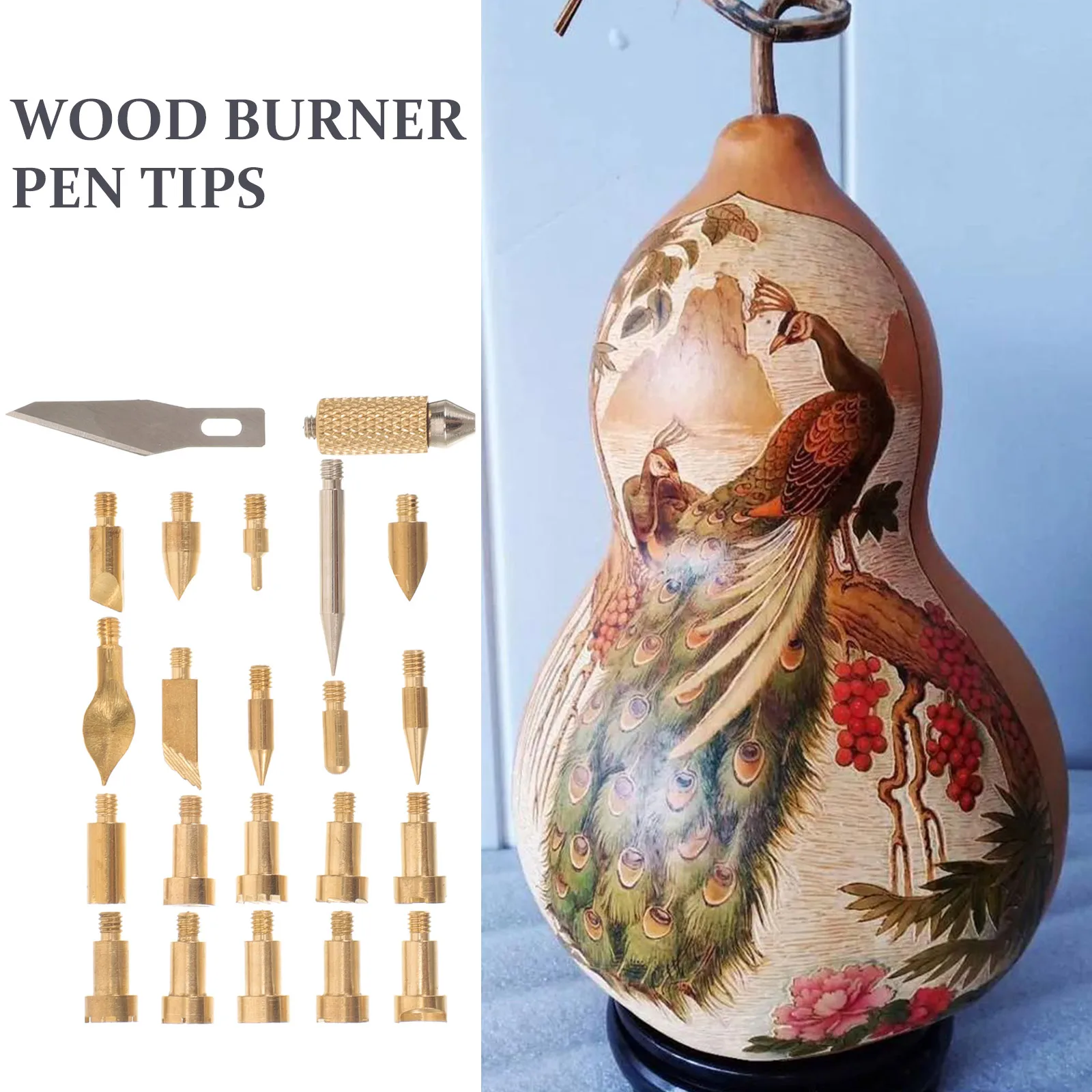 

22 Pcs Wood Burning Tips Set Pyrography Pen Replacement Nibs Carving Tools Durable Metal Material For DIY Crafts