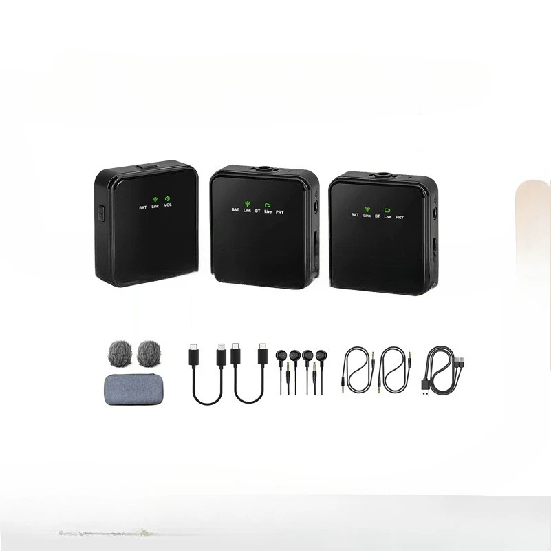 Wireless microphone one-to-two square outdoor noise reduction live broadcast, with delivery equipment collar microphone