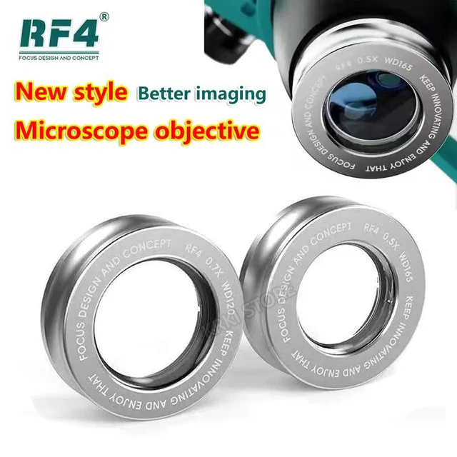 Nowy RF4 WD165 0.7X 0.5X 0.48X mikroskop szklany obiektyw mikroskop trójokularowy obiekty pomocnicze obiektyw do Zoom stereo kamera Barlowa