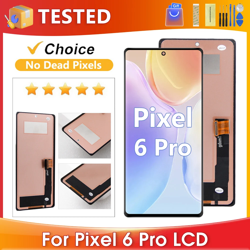 For Google Pixel 6 Pro 6.7''Tested For Google Pixel6 Pro GLUOG G8VOU LCD Display Touch Screen Digitizer Assembly Replacement