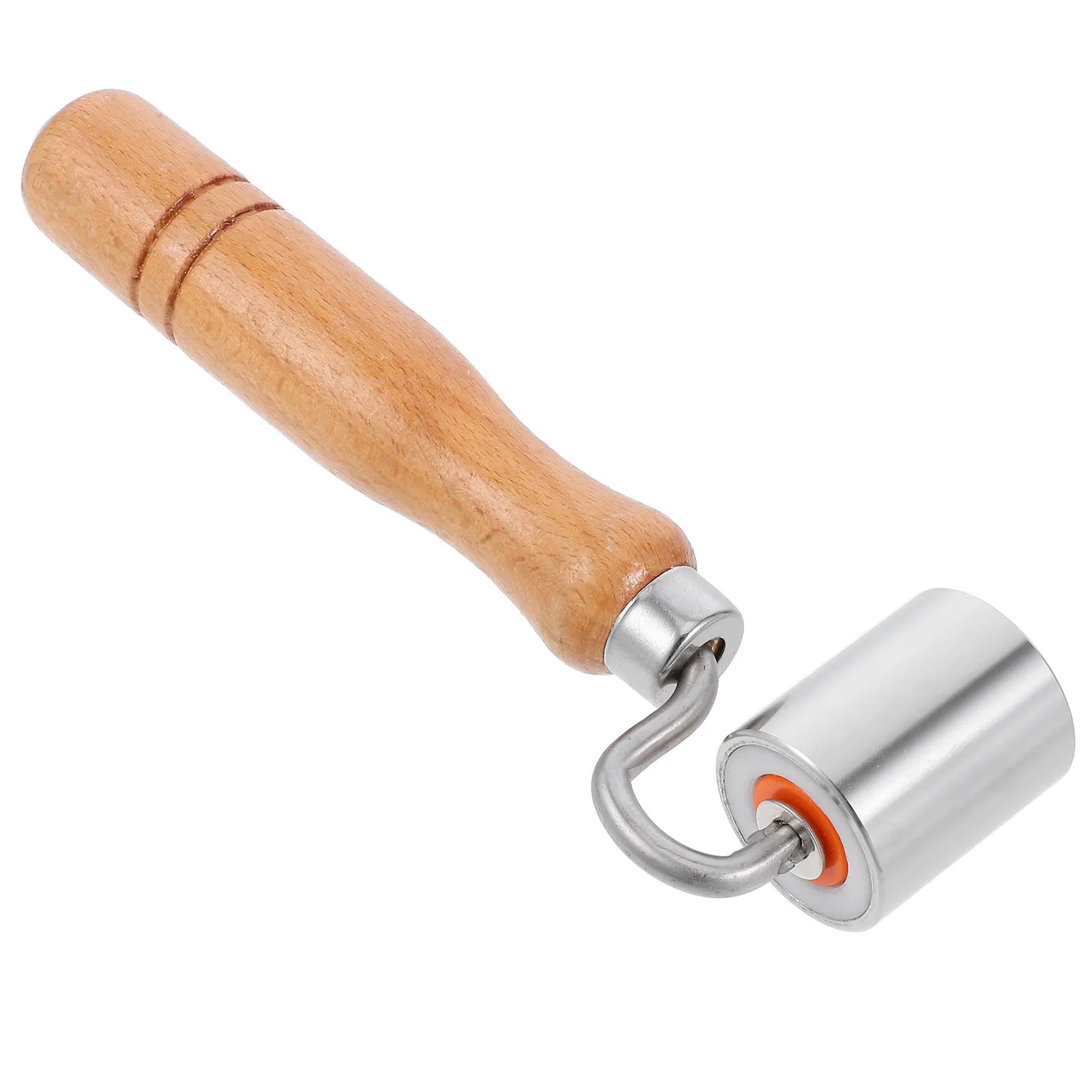 

Handheld Wallpaper Seam Roller Stainless Steel Flat Seam Roller Wood Handle for Smoothing Wallpaper Paper Wall Surface