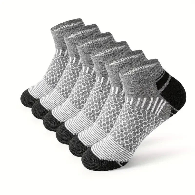 6 Pairs New Style Men\'s Spring Summer Socks Men Fitness Running Breathable Casual Soft Comfortable Cotton Short Socks 39-45