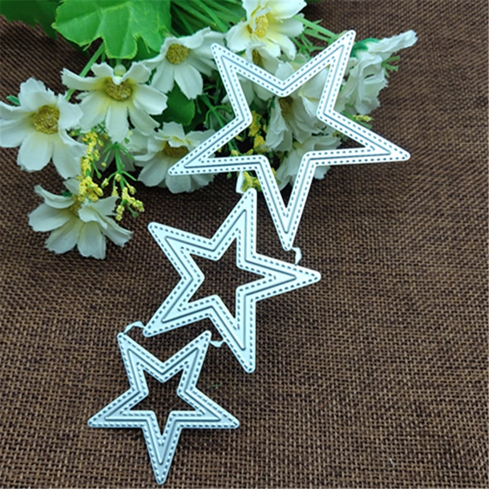 3pcs/Set star suit Metal Cutting Dies Stencils For DIY Scrapbooking Decorative Embossing Handcraft Die Cutting Template