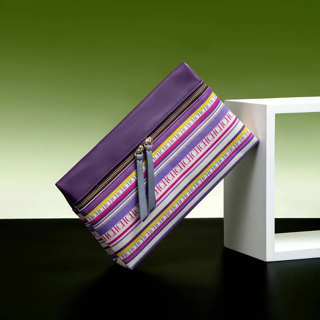 CH Fashion Exquisite Zipper Design High Quality Striped Handbag Compact Multi Color Printed Letter Elegant Brand Women's Bag