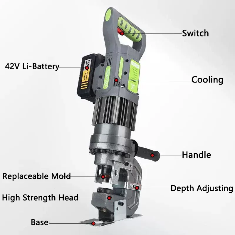 Electric Brushless Punching Machine Rechargeable Hydraulic Puncher LBZ-22U Angle Steel Iron Plate Puncher Portable Hole Opener