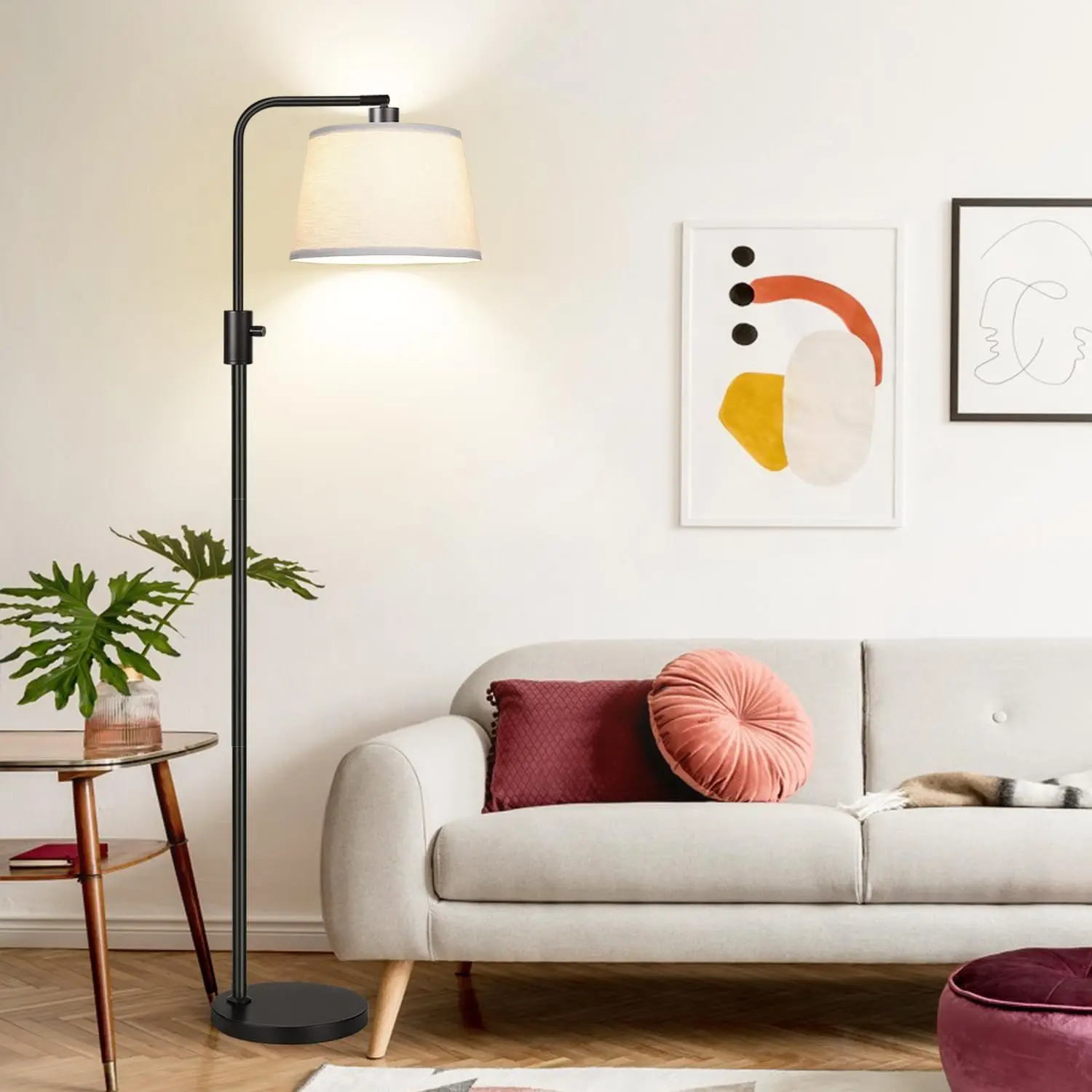 Lampada da terra ad arco dimmerabile con lampadina a LED, lampada da terra moderna per soggiorno, camera da letto, ufficio