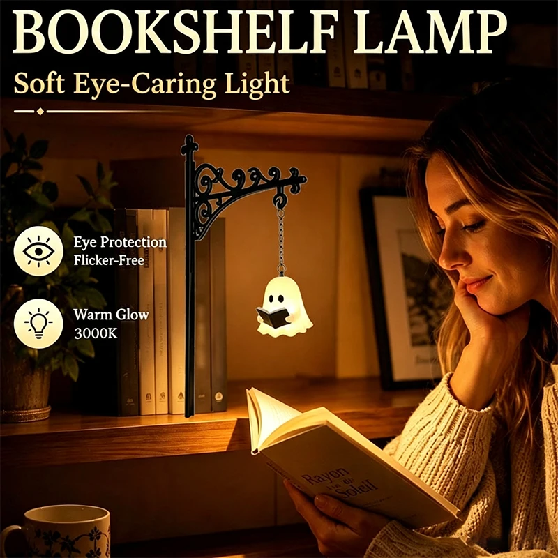 Image of Mini Vintage Buchstützenlampe mit warmem Licht, Bücherregal-Dekorationsleuchte für Studium, Büro, Bibliothek, Schreibtisch, Leseecke, Geschenk für Buchliebhaber