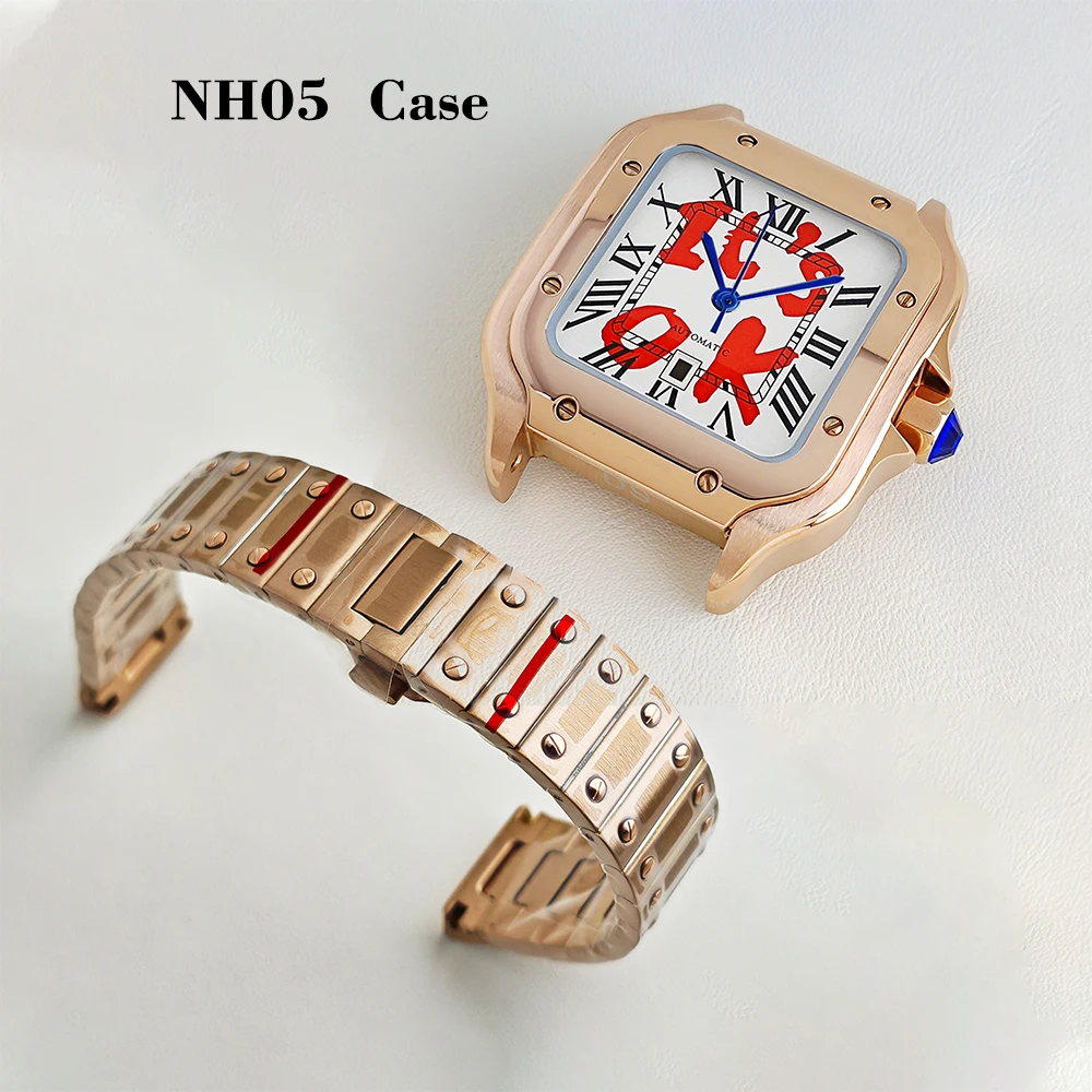 

SUPER NH05 Case 33.5mm Women's Square case Stainless steel watch strap Suitable for 23.5mm dial NH05 movement accessories