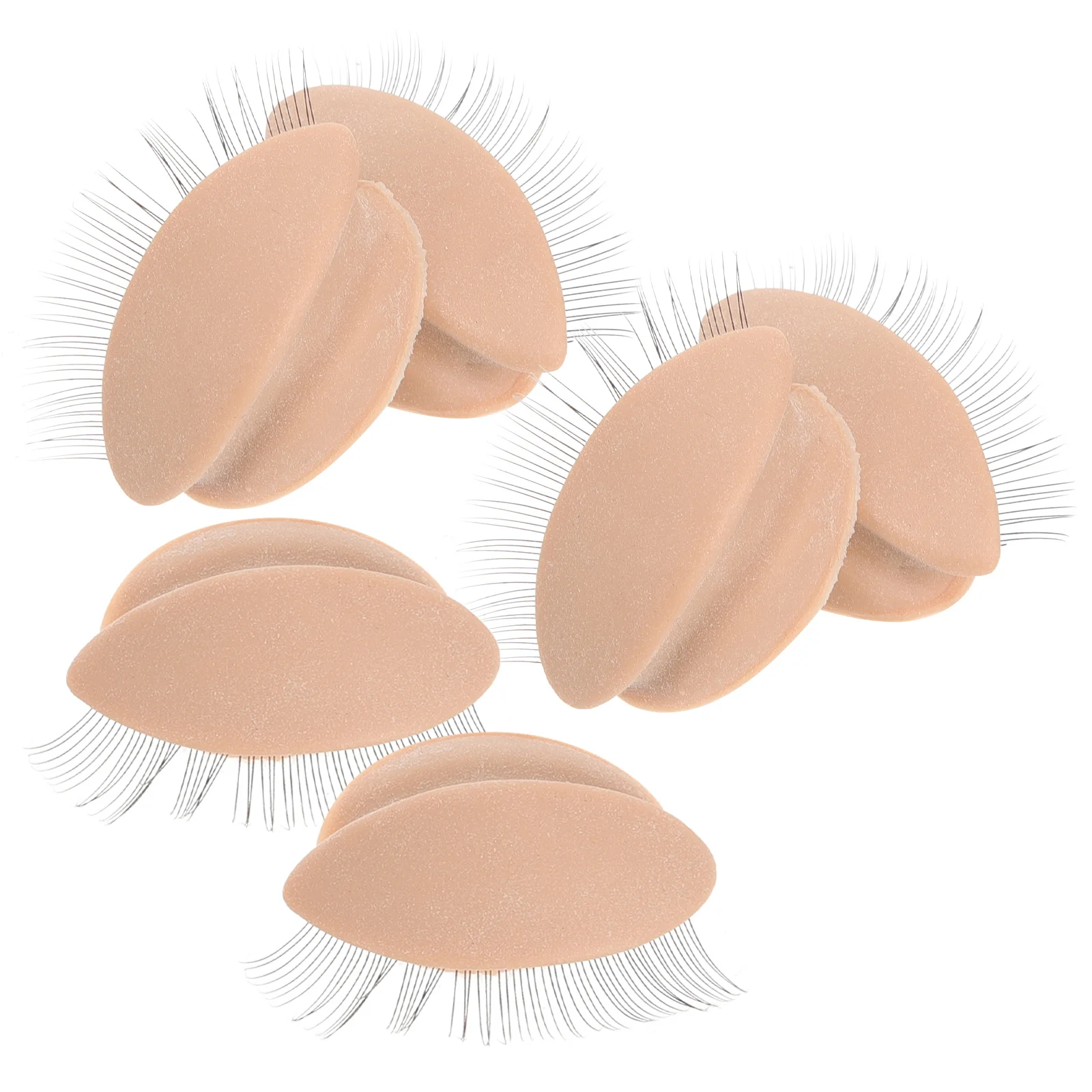 

3 Pairs Eyelash Practice Module False Eyelid Silica Gel Durable Safe Replacement For Lash Mannequin Head Easy Realistic Design