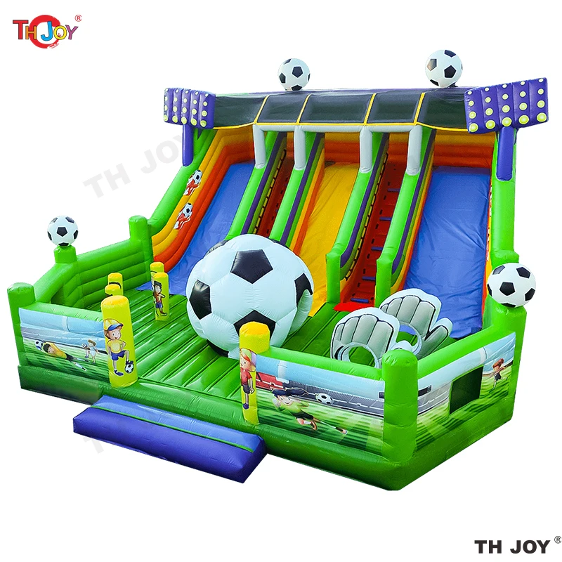 Newest Design Inflatable Jumping House Football Castle Soccer Bouncy Castle with Slide