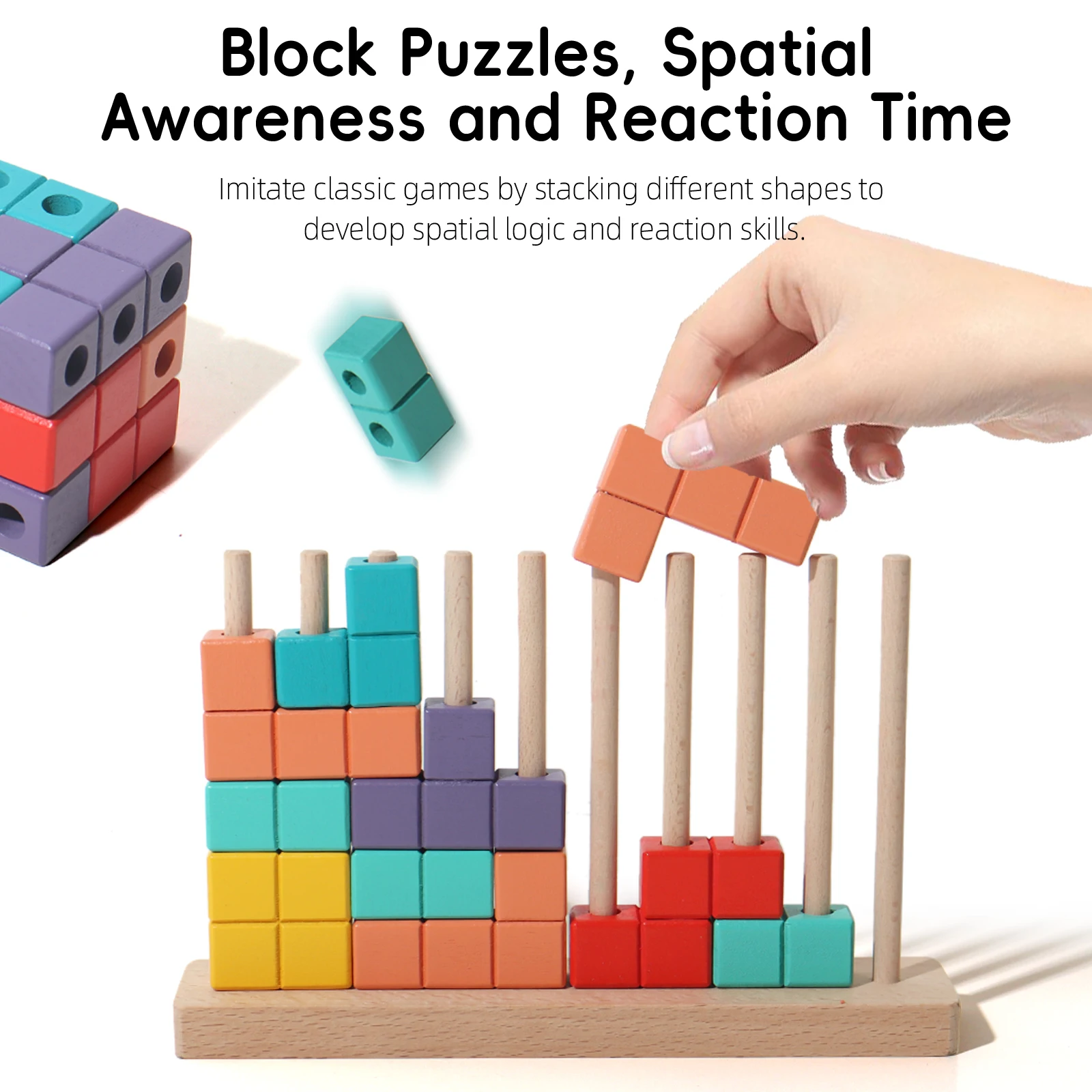 Multifunktionale russische Bausteine aus Holz, Feinmotorik, Eltern-Interaktion und Gehirnentwicklung, Spielzeug, frühes Lerngeschenk