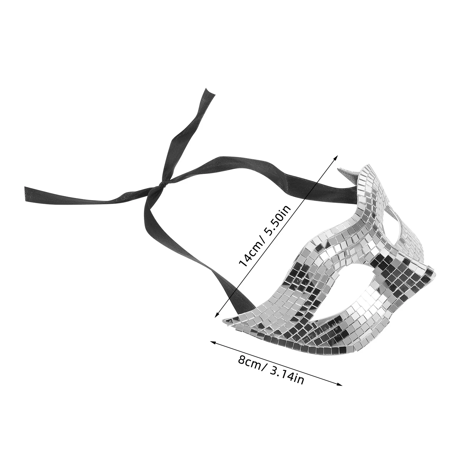 قناع وجه على شكل كرة ديسكو قناع حفلة عاكس أسود للأزواج حفلة تنكرية كرنفال ماردي غرا تحت عنوان زي الحدث للرقص