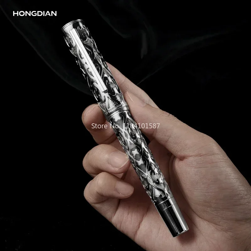 Hongdian D1 Piston Fountain Pen, EF, F Nib, Resin and Skeleton Hollow Writing Gift Pen